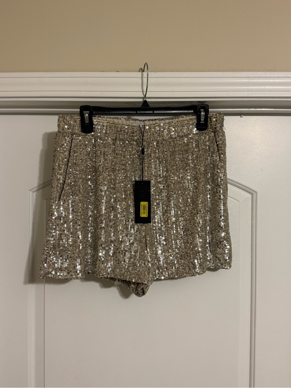 Gianni Bini Gold Sequin High Waist Shorts